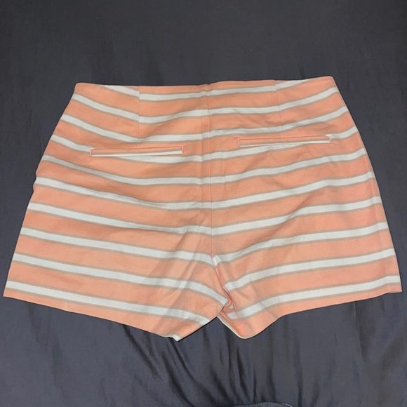 Old Navy high-waisted cotton orange and white striped shorts, size 4 - Picture 2 of 3